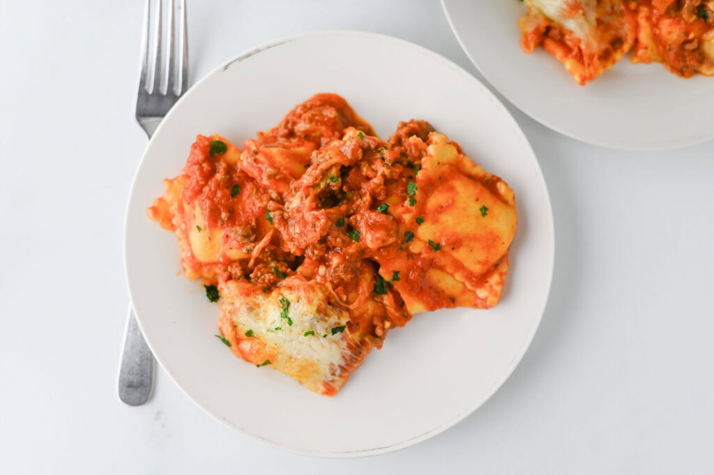 Crockpot Ravioli Lasagna