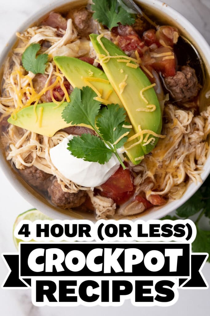 4 hour crockpot recipes -Slow Cooker Chicken and Beef Taco Soup