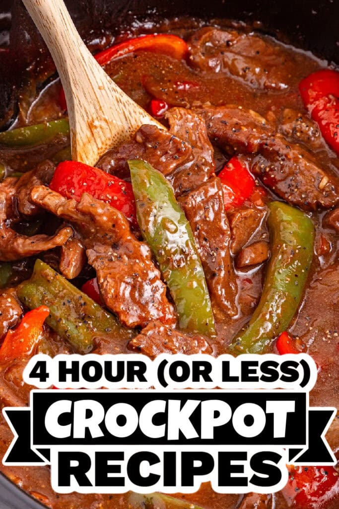 4 hour crockpot recipes -Slow Cooker Pepper Steak