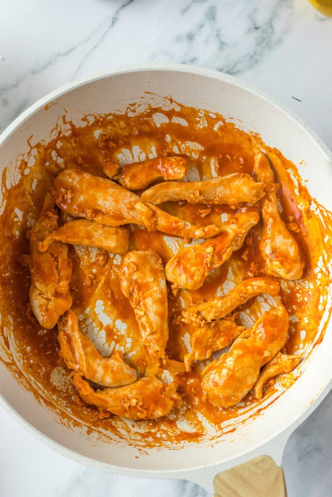 Buffalo Chicken Bowl Process Photo