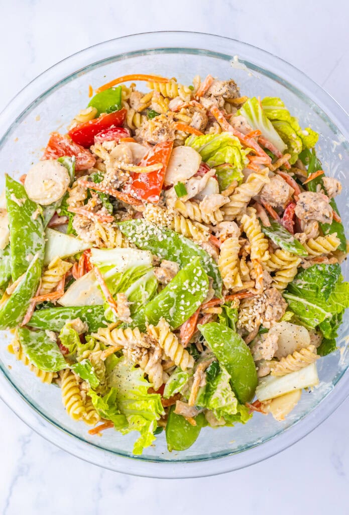 Chinese Chicken Pasta Salad Process Photo