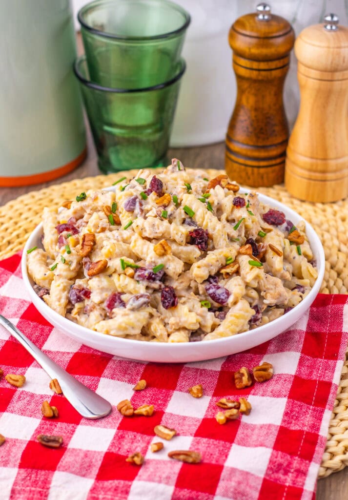 Cranberry White Cheddar Chicken Pasta Process Photo