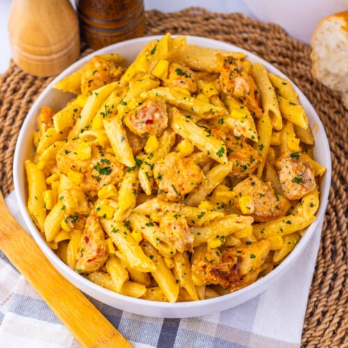 Creamy Cajun Corn Chicken Pasta