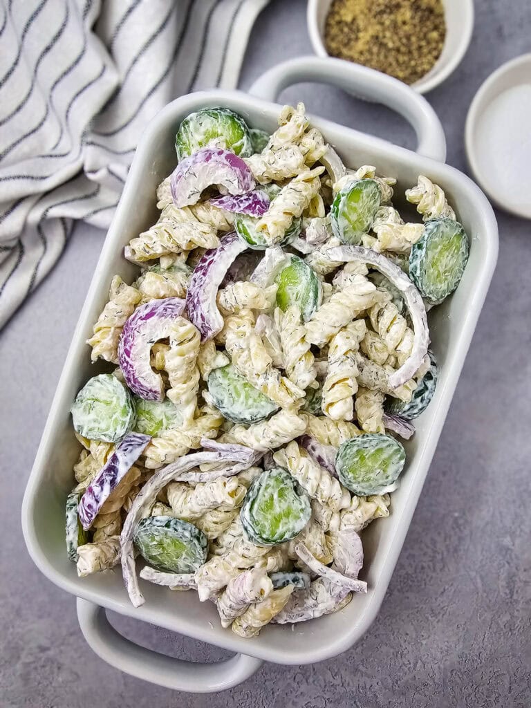 Cucumber Pasta Salad Process Photo