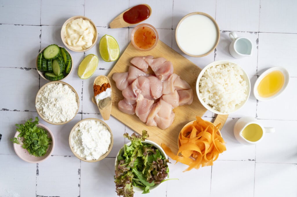 Bang Bang Chicken n Rice Process Ingredients