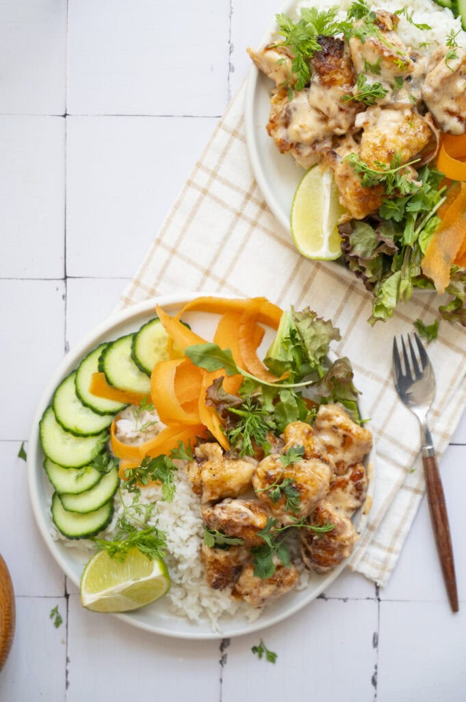 Bang Bang Chicken n Rice Process Photo