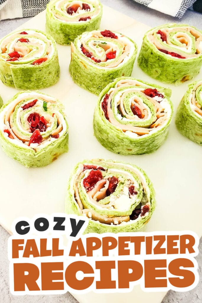 Fall Appetizers-Cranberry Turkey Pinwheels