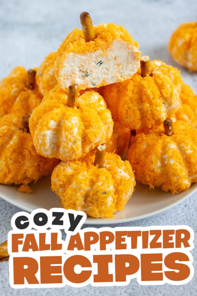 Fall Appetizers-Mini Pumpkin-Shaped Cheeseball