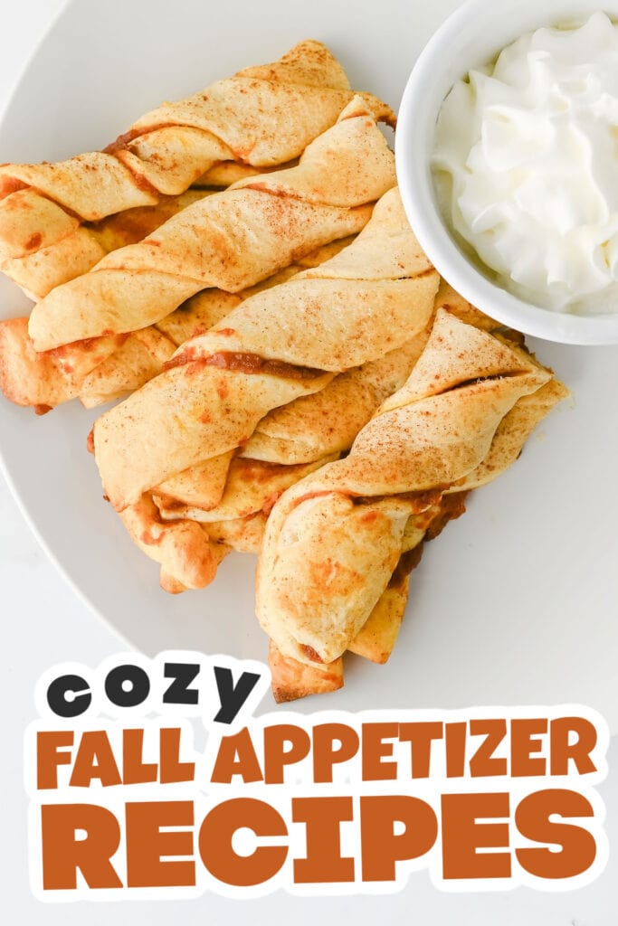 Fall Appetizers-Pumpkin Crescent Roll Twists