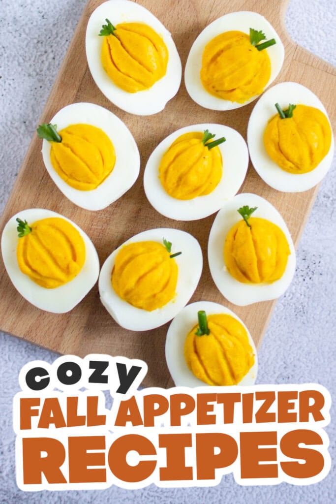 Fall Appetizers- Pumpkin Deviled Eggs