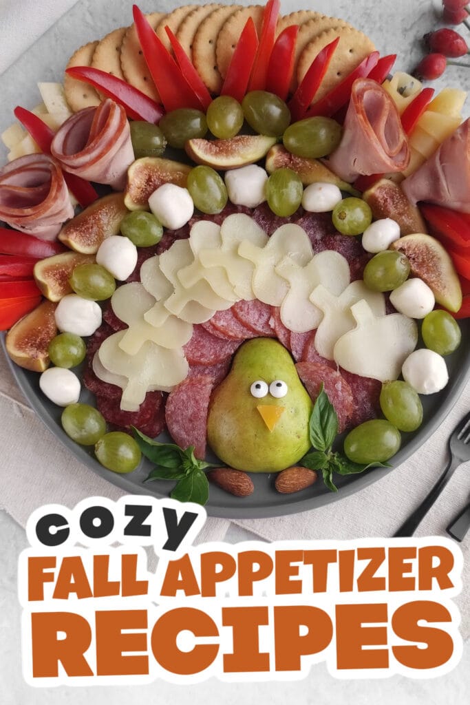 Fall Appetizers-Thanksgiving Turkey Charcuterie Board