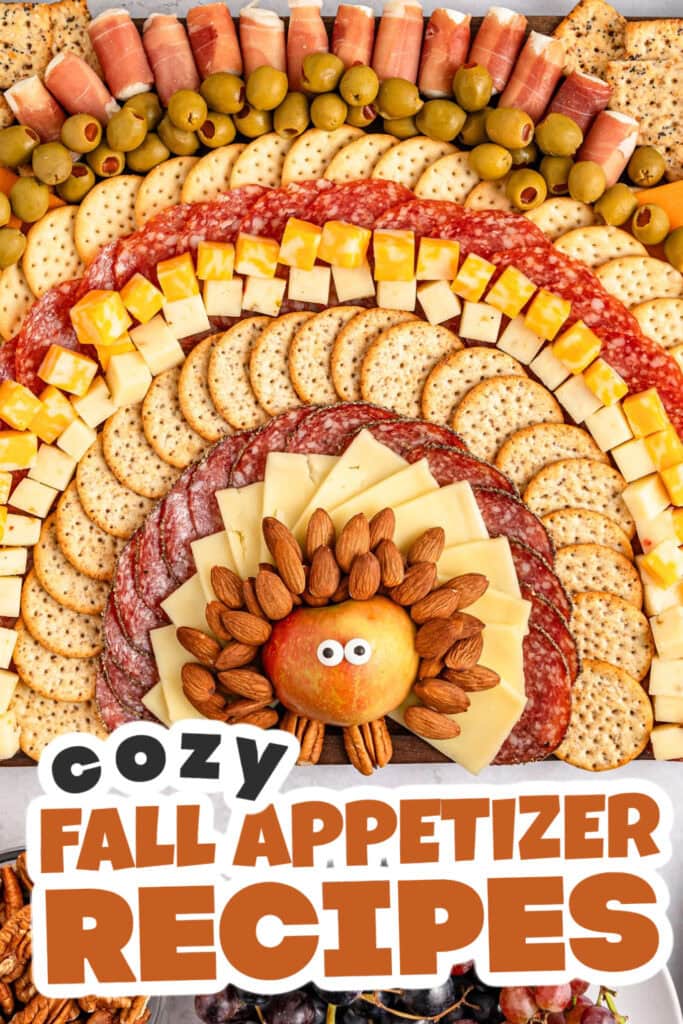 Fall Appetizers-Thanksgiving Turkey Snack Board