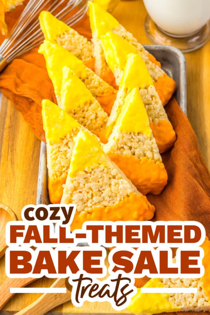 Fall Bake Sale Treats- Candy Corn Rice Krispies