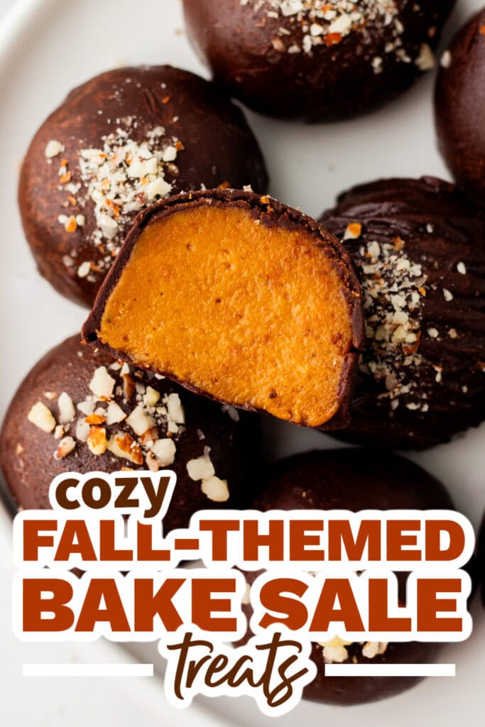Fall Bake Sale Treats-Dark Chocolate Pumpkin Truffles
