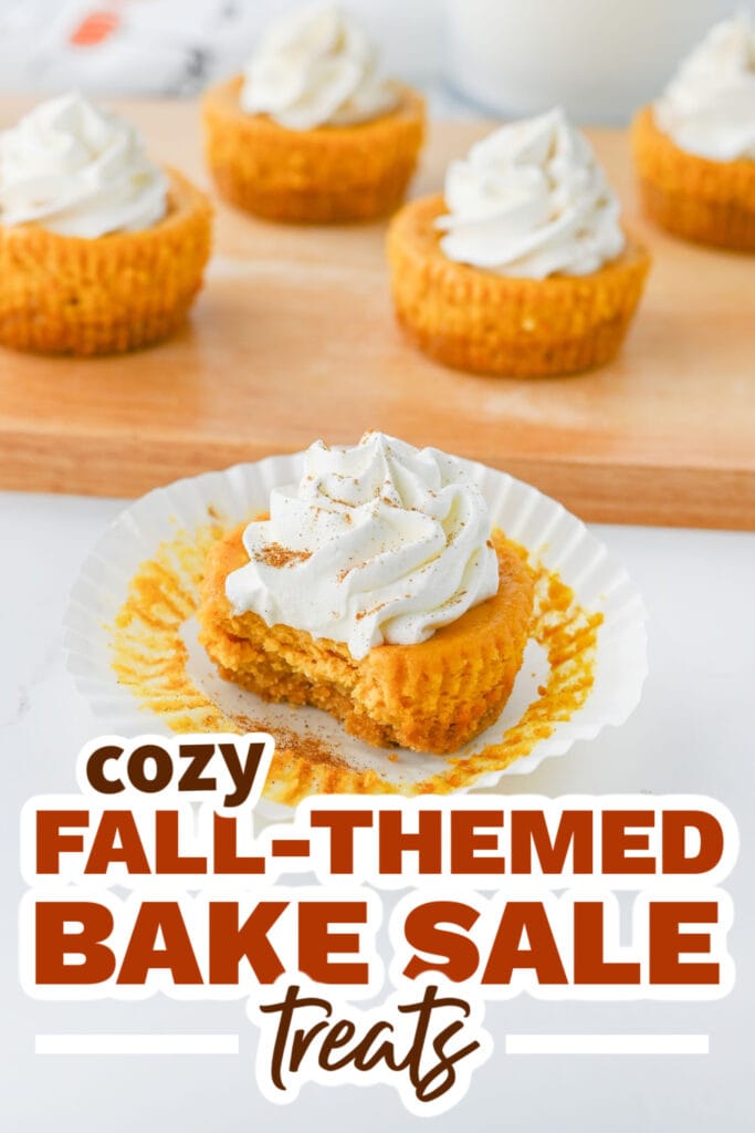 Fall Bake Sale Treats- Mini Pumpkin Cheesecakes