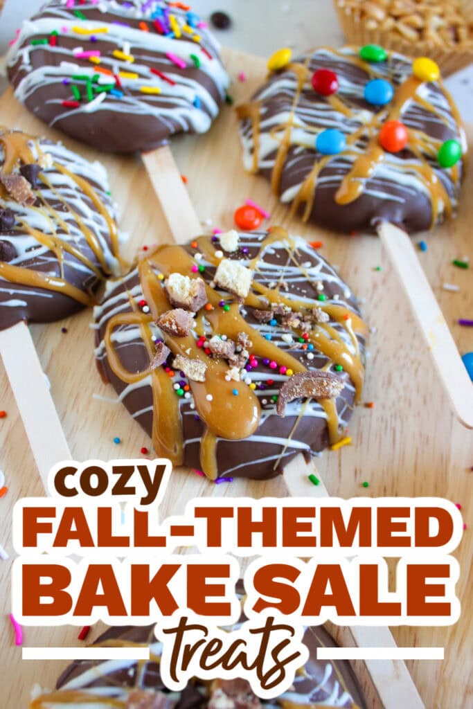 Fall Bake Sale Treats- Simple Chocolate Covered Apple Sticks