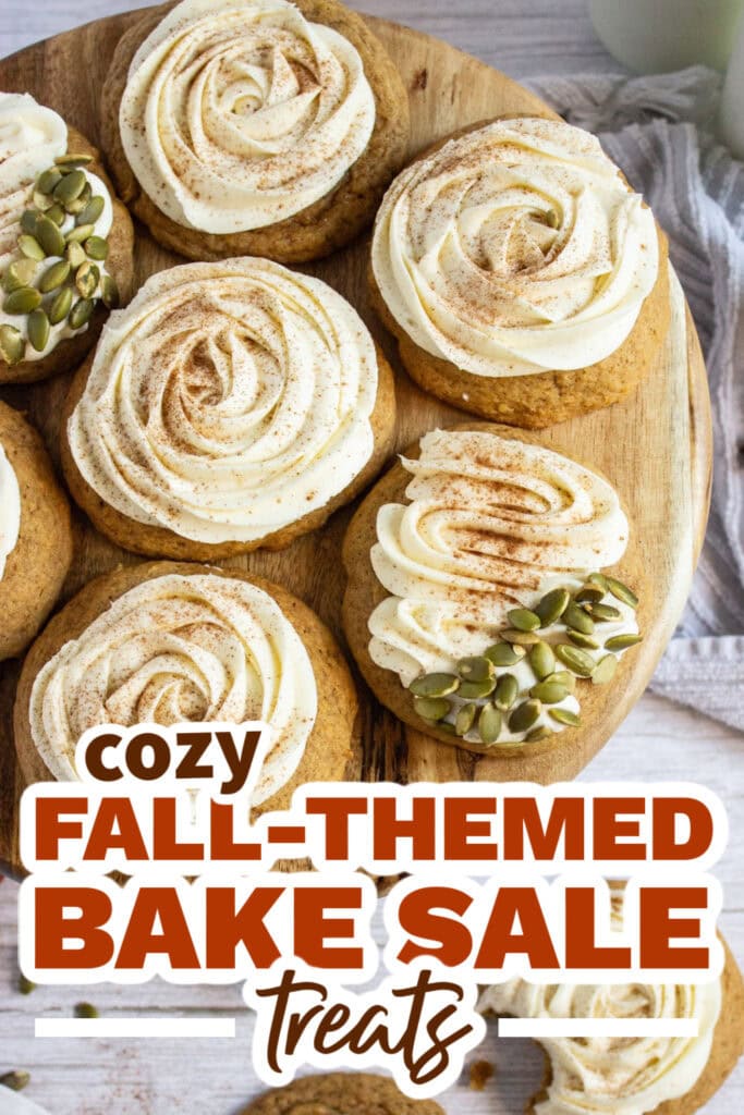 Fall Bake Sale Treats-Soft Pumpkin Cookies with Cream Cheese Frosting