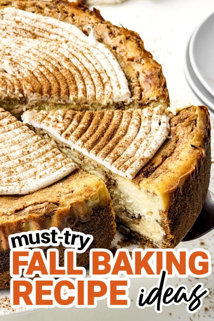 Fall Baking Recipes-Cinnamon Roll Cheesecake