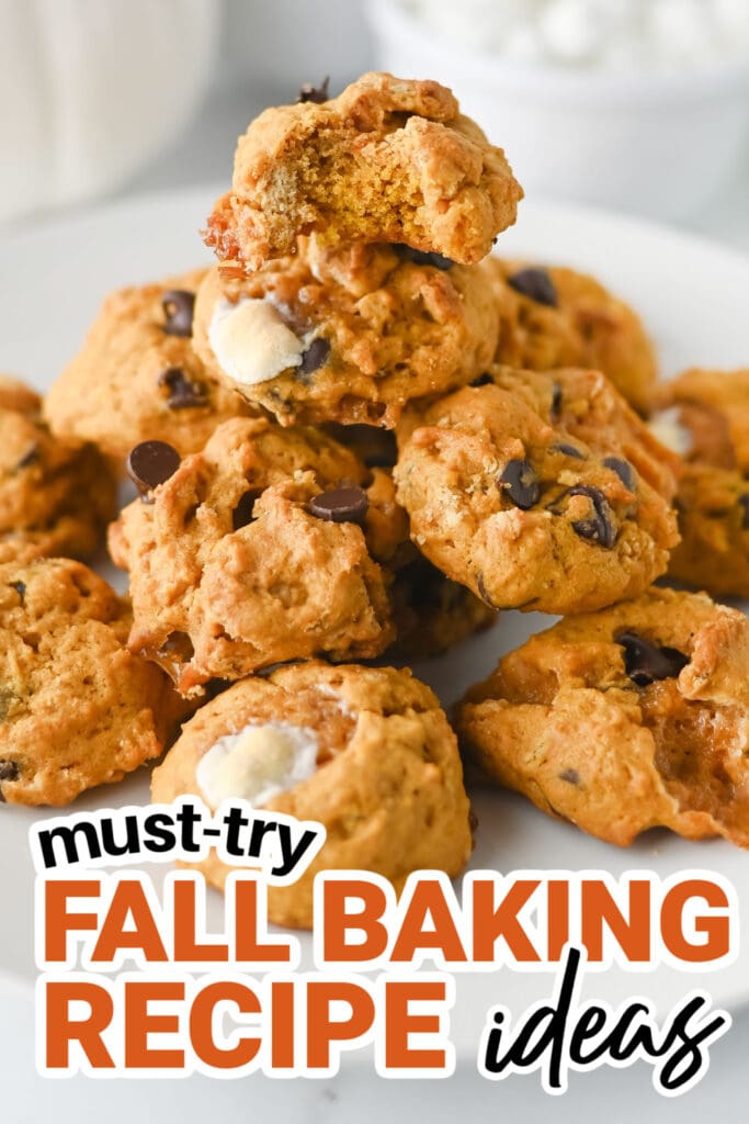 Fall Baking Recipes-Soft Pumpkin S’mores Cookies