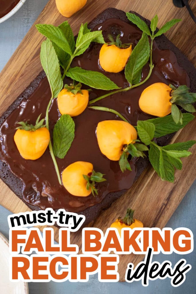 Fall Baking Recipes-Strawberry Pumpkin Patch Brownie Cake