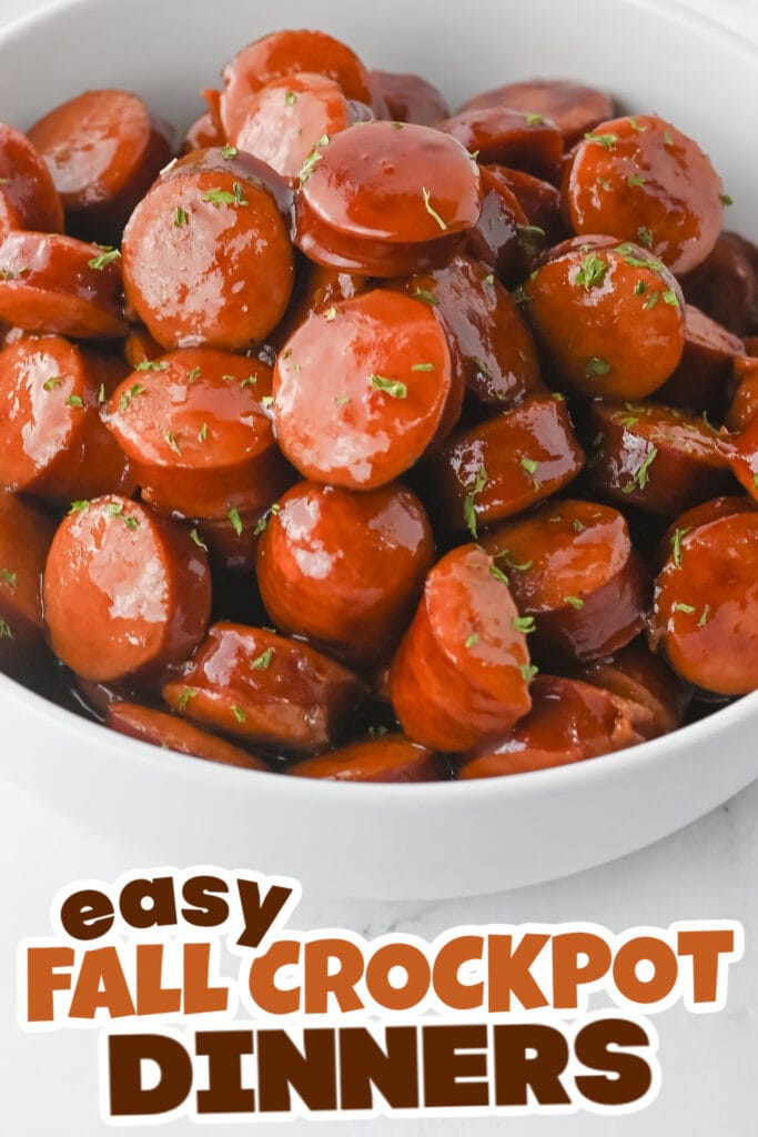 Fall Crockpot Dinner Ideas-Crockpot BBQ Sausages
