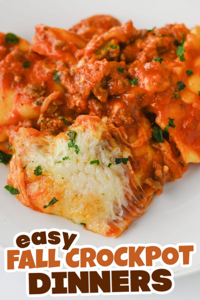 Fall Crockpot Dinner Ideas-Crockpot Ravioli Lasagna