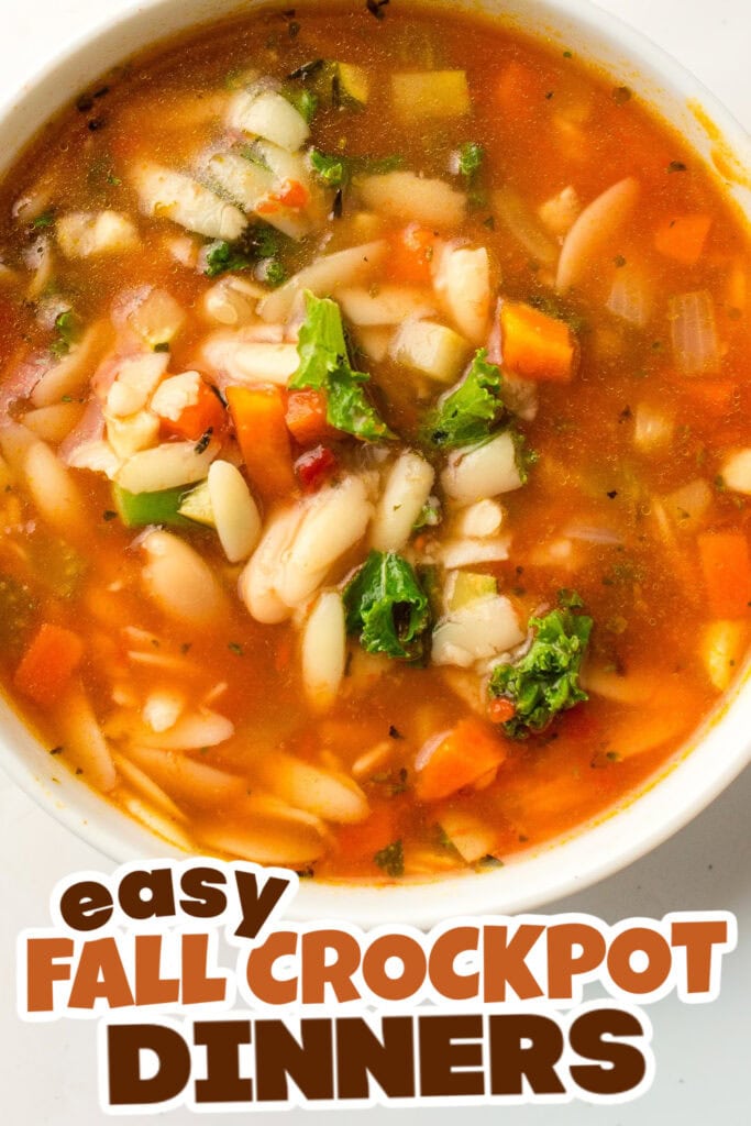 Fall Crockpot Dinner Ideas-Slow Cooker Minestrone