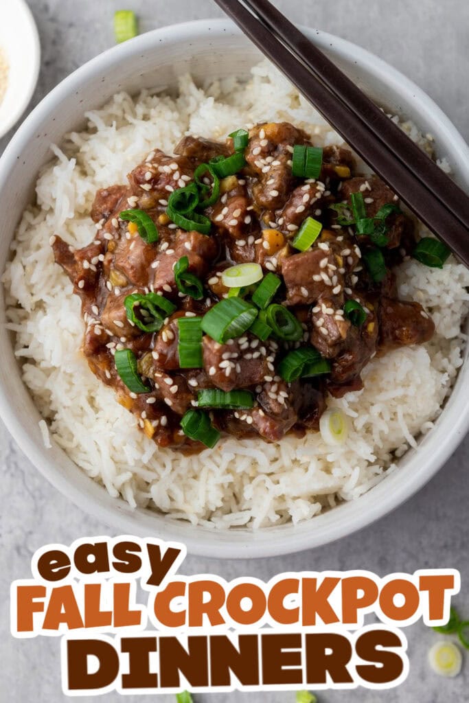 Fall Crockpot Dinner Ideas-Slow Cooker Mongolian Beef