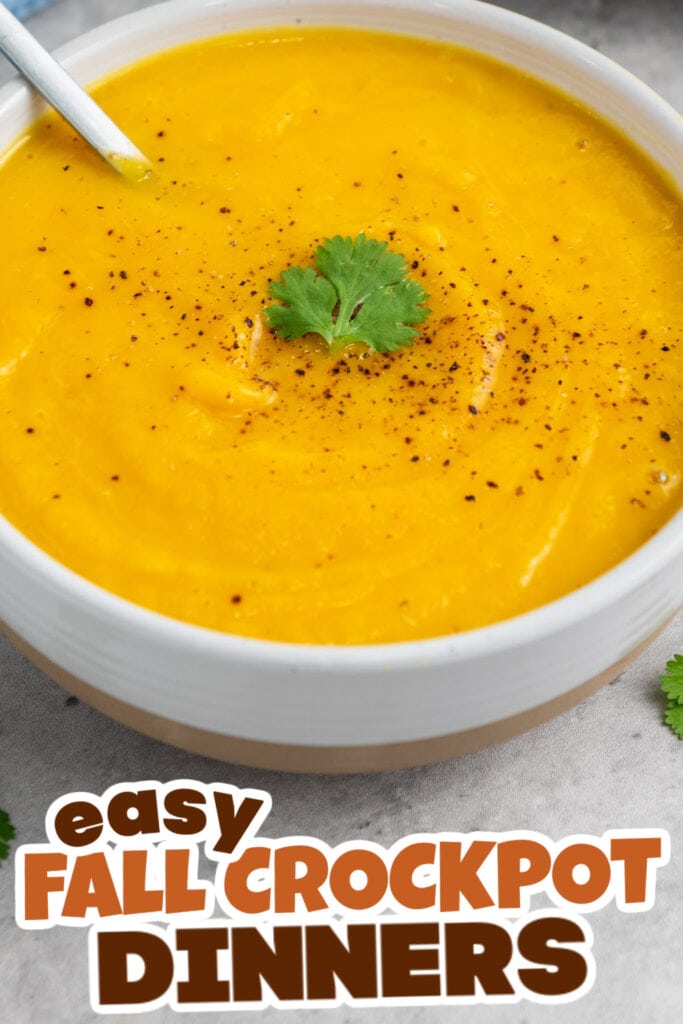 Fall Crockpot Dinner Ideas-Slow Cooker Vegan Butternut Squash Soup