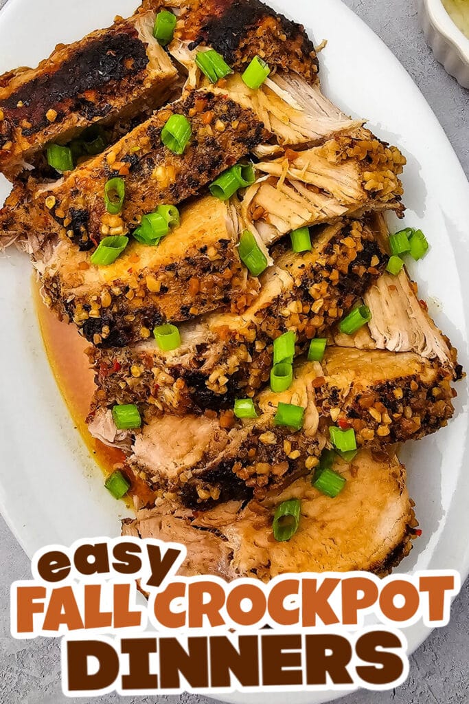 Fall Crockpot Dinner Ideas-Tender Slow Cooker Honey Garlic Pork Roast
