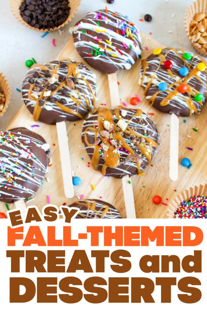 Fall Treats and Desserts-Simple Chocolate Covered Apple Sticks