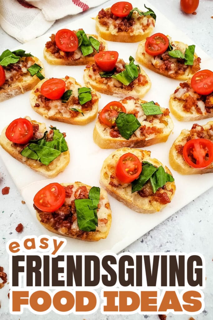 Friendsgiving Food Ideas-Bacon-Topped BLT Crostini