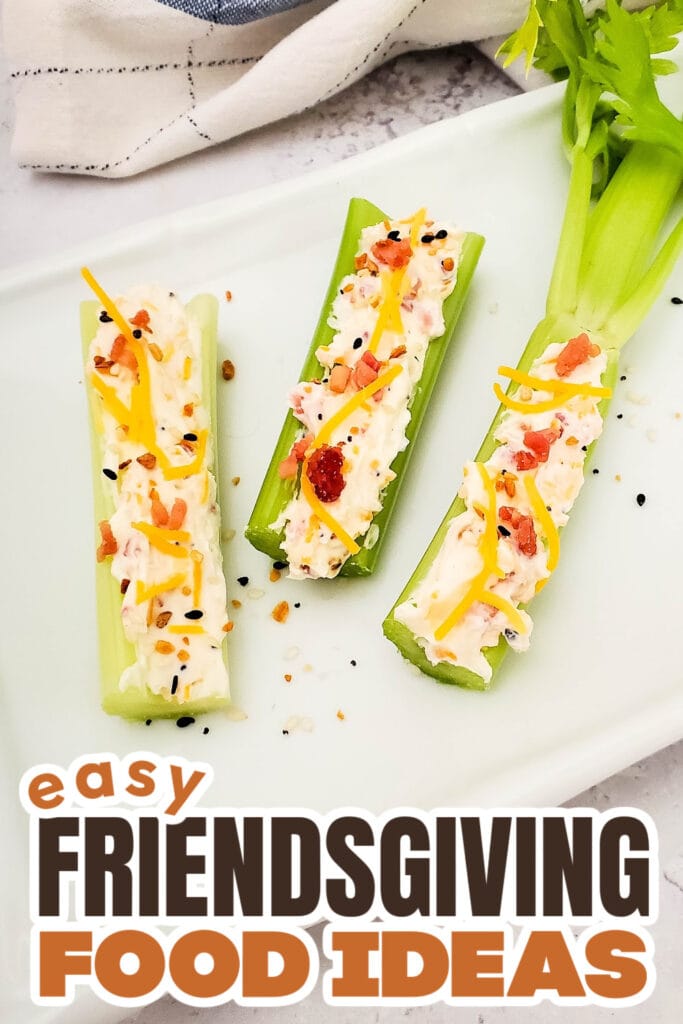 Friendsgiving Food Ideas-Bacon and Cheese Stuffed Celery