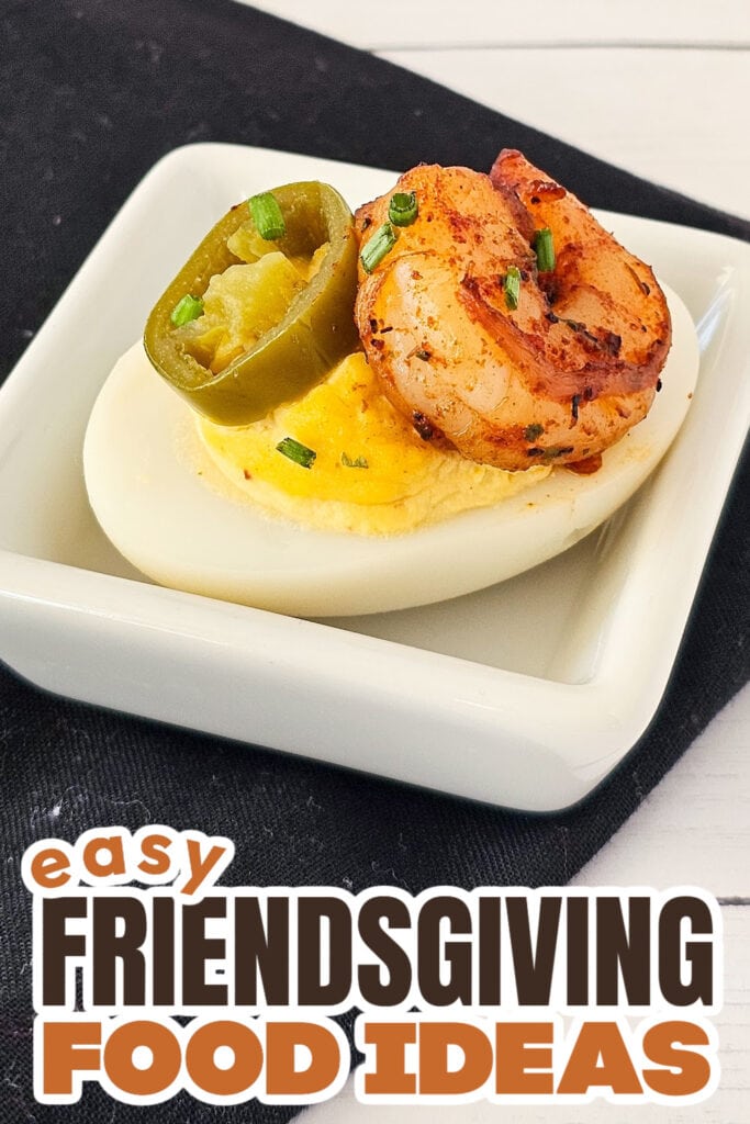 Friendsgiving Food Ideas-Cajun Deviled Eggs with Shrimp