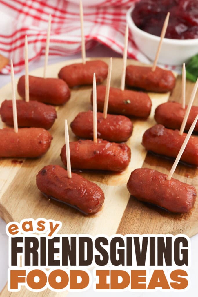 Friendsgiving Food Ideas-Cranberry Cocktail Sausages