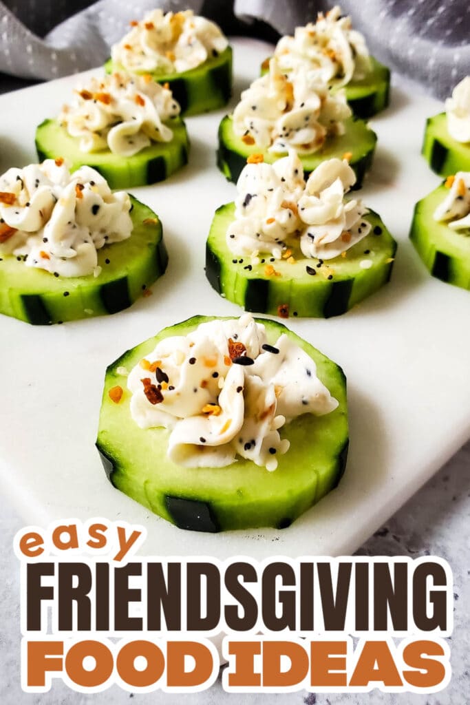 Friendsgiving Food Ideas-Everything Bagel Cucumber Bites