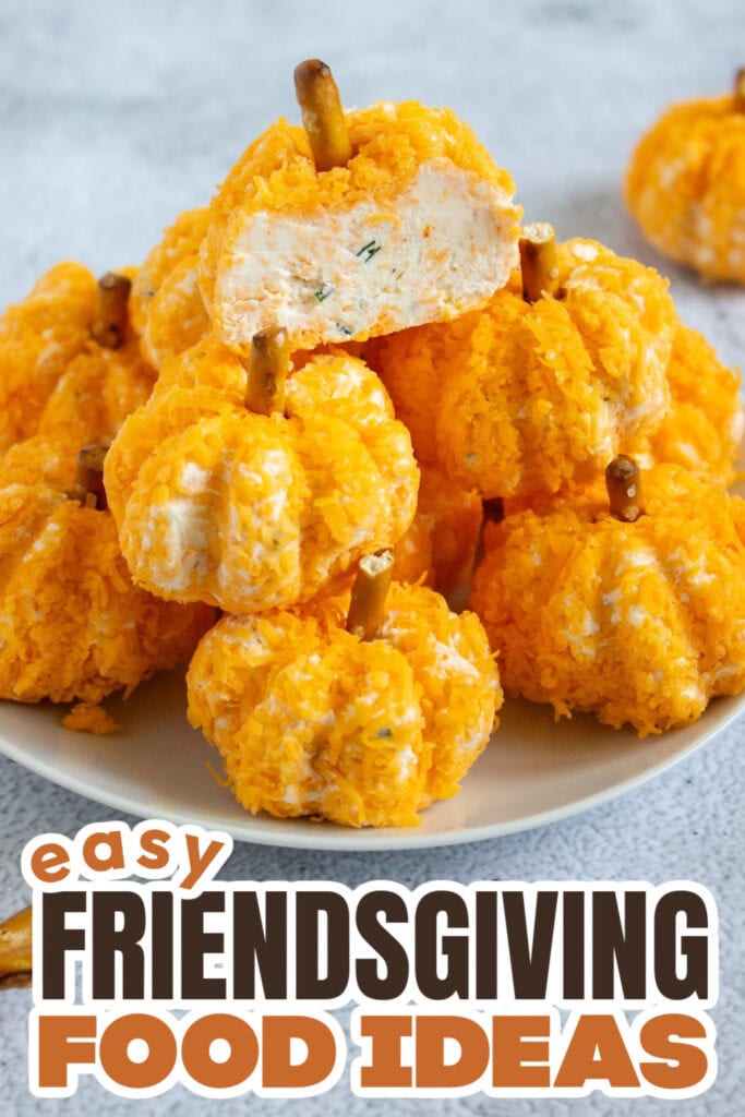 Friendsgiving Food Ideas-Mini Pumpkin-Shaped Cheeseball