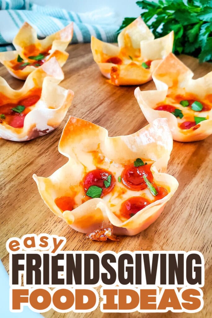 Friendsgiving Food Ideas-Pizza Wonton Cups