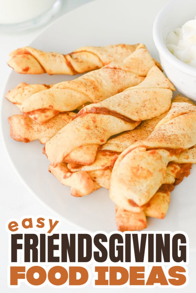 Friendsgiving Food Ideas-Pumpkin Crescent Roll Twists