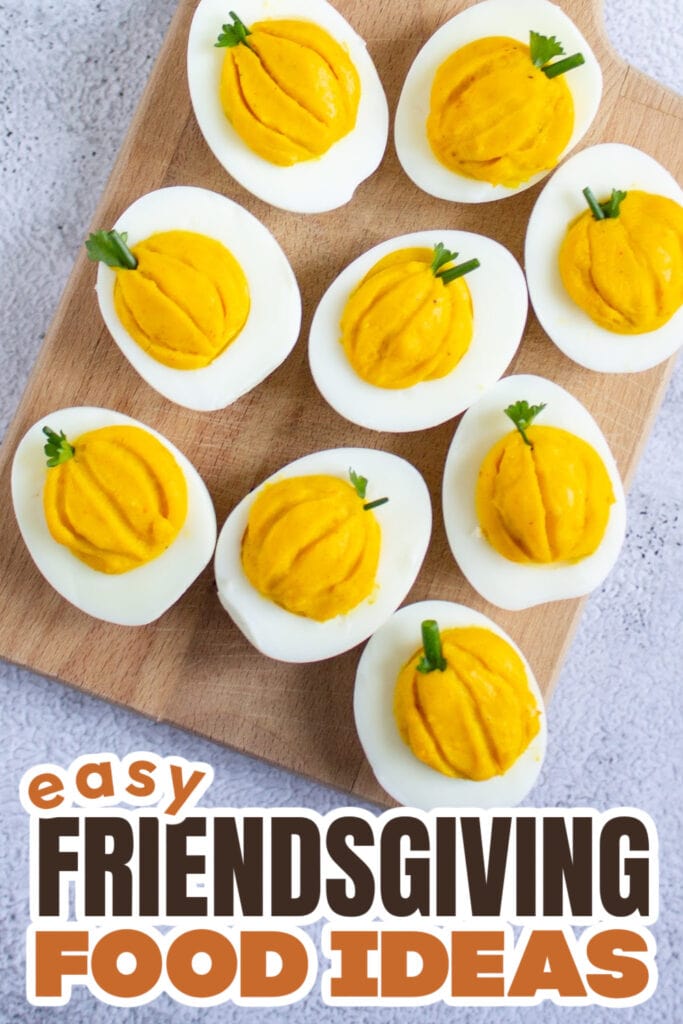 Friendsgiving Food Ideas- Pumpkin Deviled Eggs