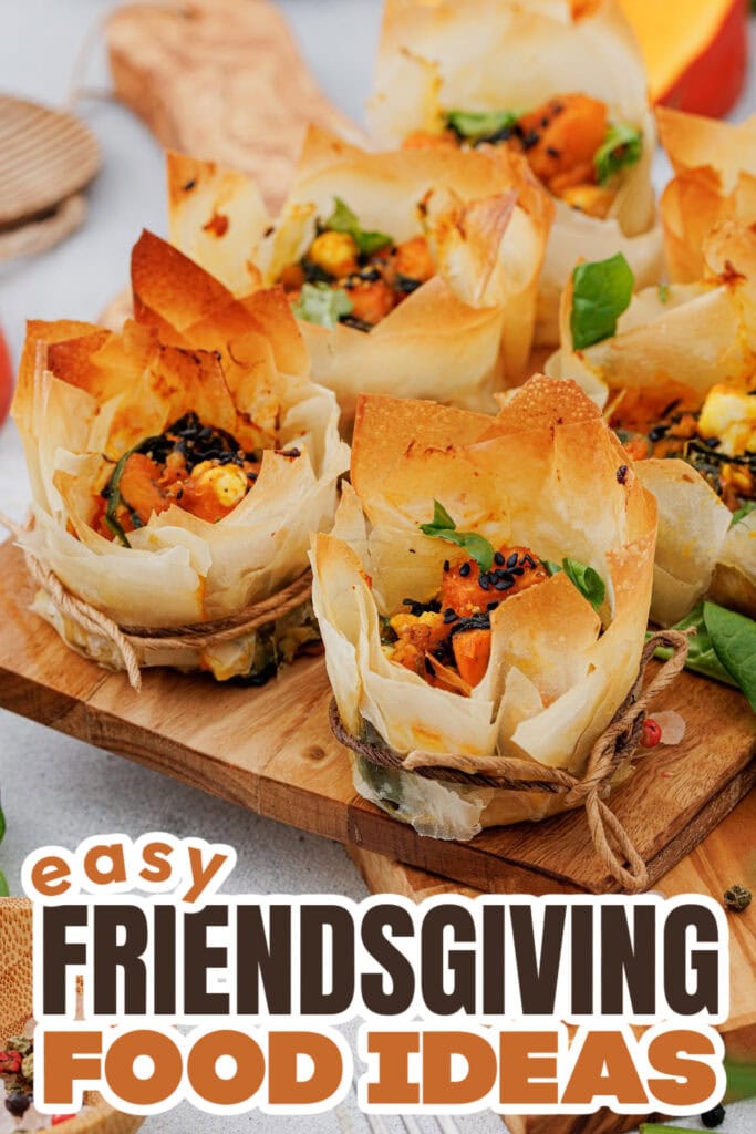 Friendsgiving Food Ideas-Pumpkin Feta Phyllo Cups