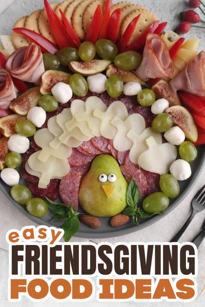 Friendsgiving Food Ideas- Thanksgiving Turkey Charcuterie Board