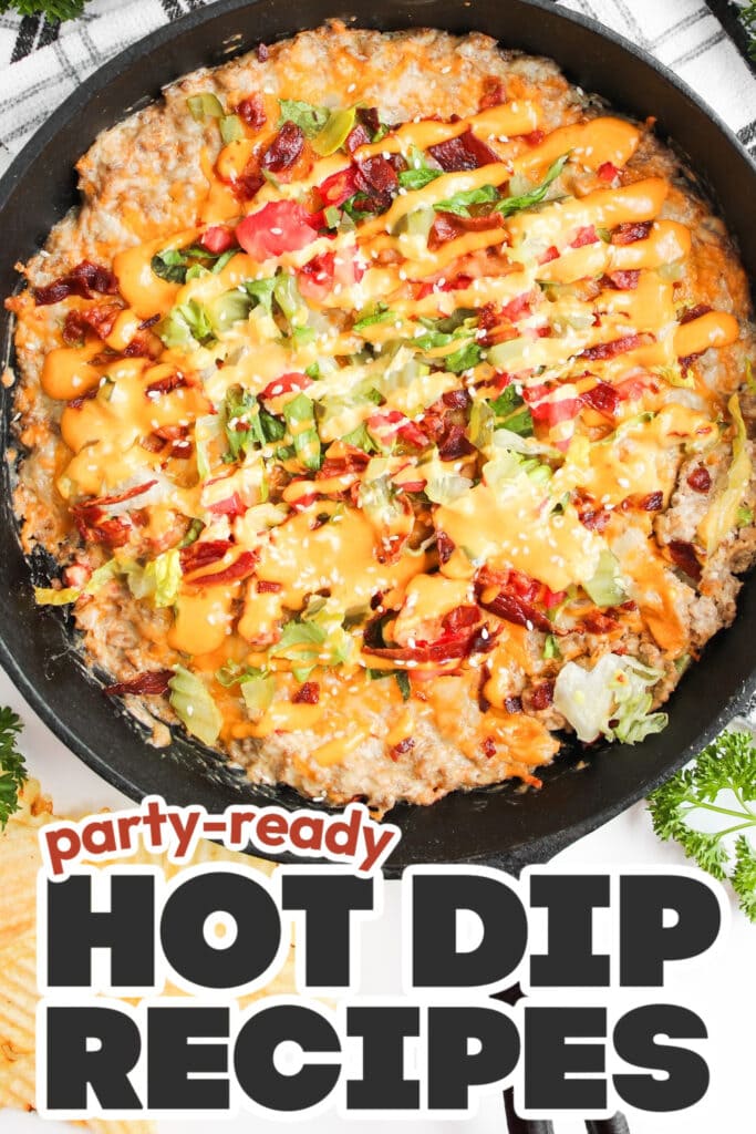 Hot Dip Recipes-Cheeseburger Skillet Dip
