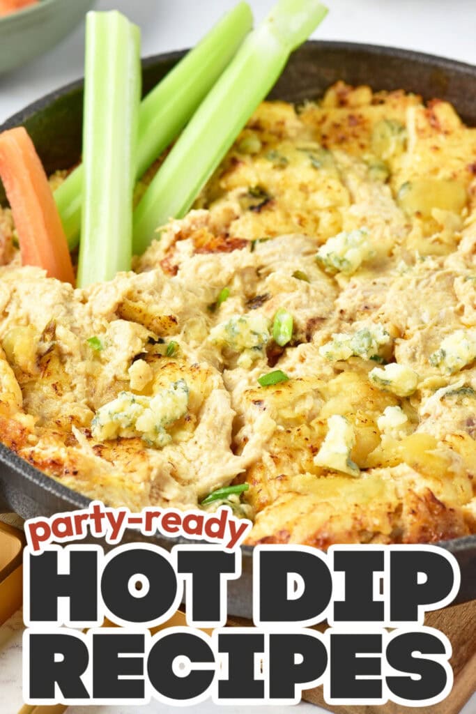 Hot Dip Recipes-Leftover Turkey Cheesy Buffalo Dip