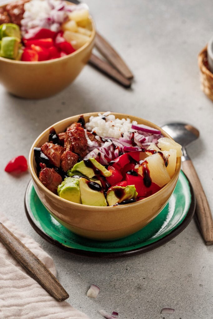 Hawaiian Chicken Bowl Process Photo