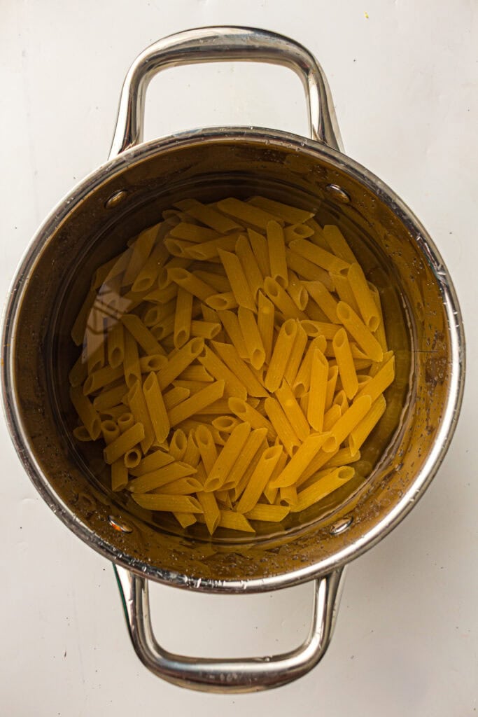 Creamy Pasta Primavera Process Photo