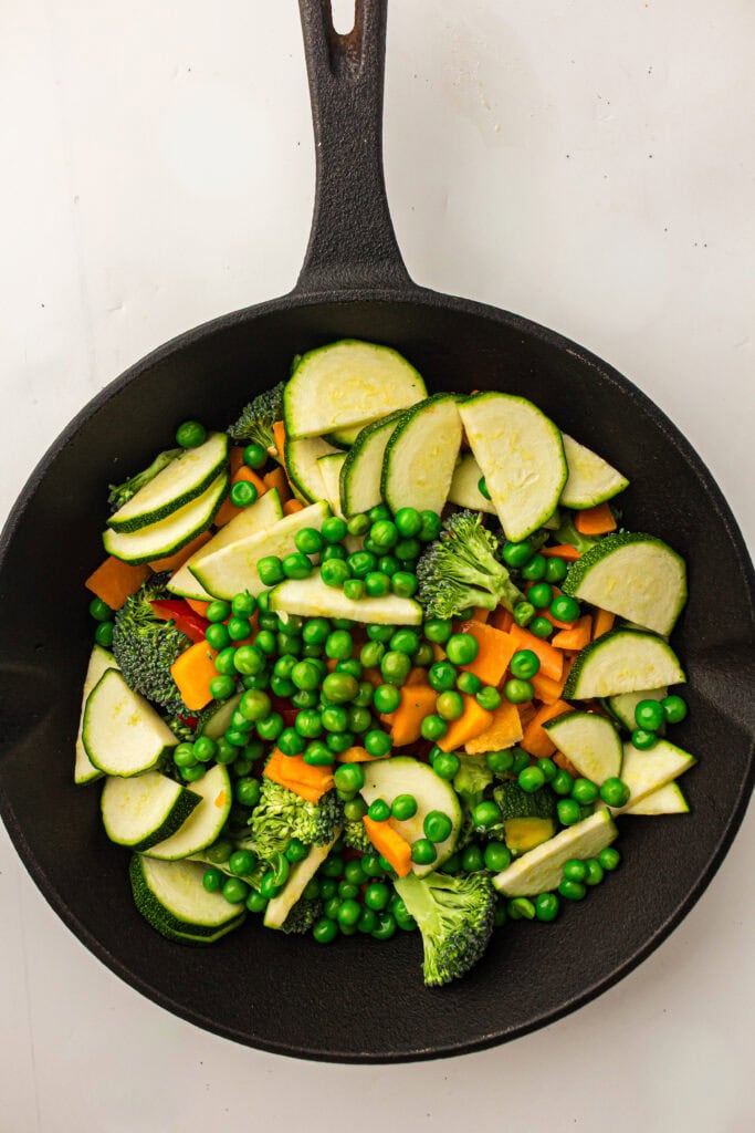 Creamy Pasta Primavera Process Photo