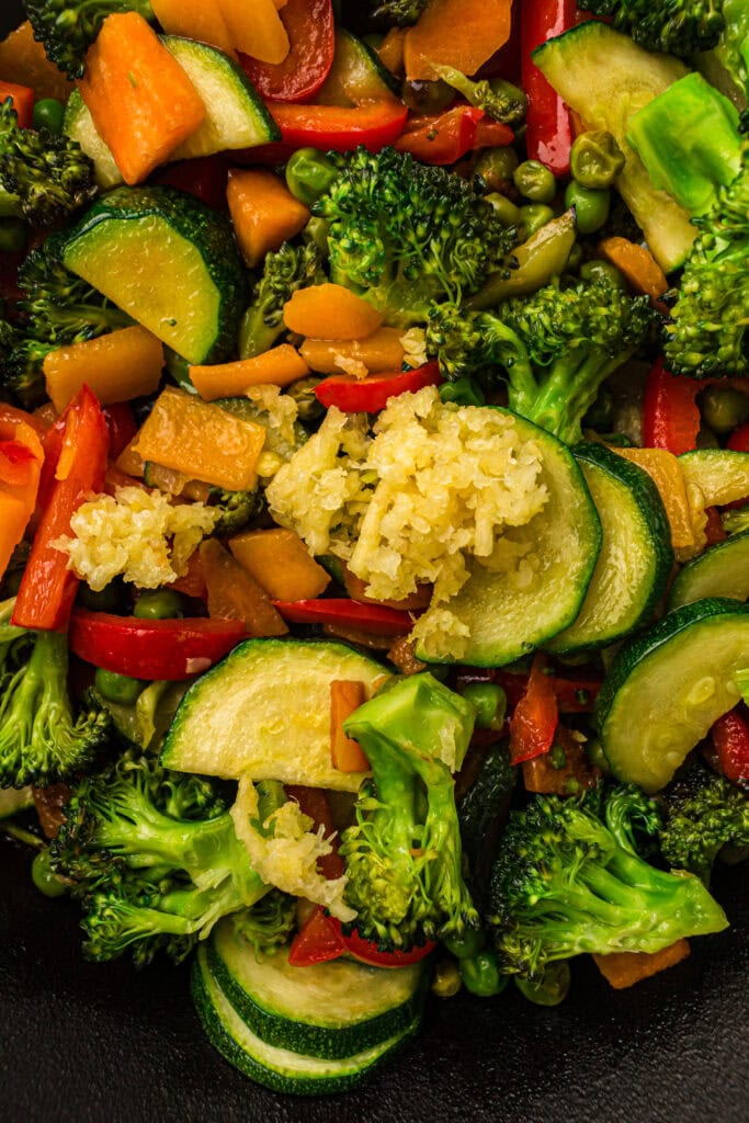 Creamy Pasta Primavera Process Photo