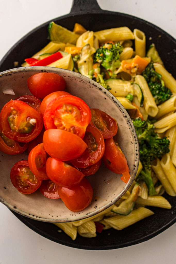 Creamy Pasta Primavera Process Photo