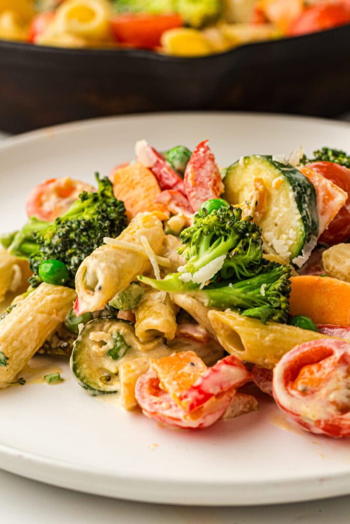 Creamy Pasta Primavera Process Photo